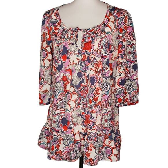 Liberty of London for Target Popover Blouse Floral Paisley Half Sleeve Top M - Picture 1 of 9